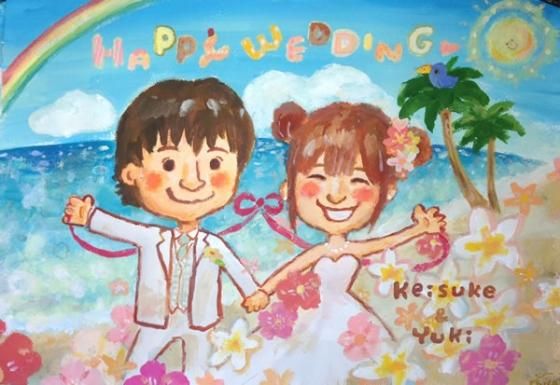 似顔絵メッセージ（ウェルカムボード用：喜ぶ絵本風）