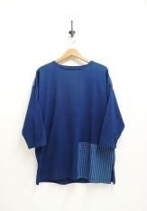 VOO(ヴォー) CRAZY PATTERN INDIGO 5分袖 カラー:ライトインディゴ