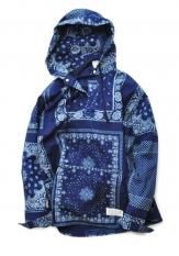 KELEN(ケレン) ORIGINAL BANDANA DISCHARGE PRINT PULLOVER HOOD SHIRTS カラー:インディゴ<img class='new_mark_img2' src='//img.shop-pro.jp/img/new/icons50.gif' style='border:none;display:inline;margin:0px;padding:0px;width:auto;' />