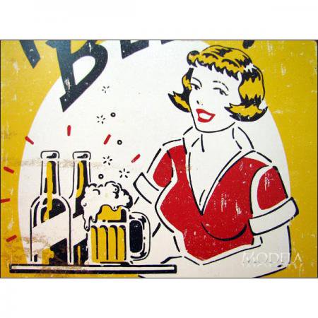 アメリカンブリキ看板 キュートなビールイラスト アメリカンブリキ看板専門店モデラ