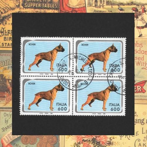 イタリア記念切手 犬 ボクサー イタリア雑貨 イタリアンセレクトショップｂｅｌｌａｄｏｎｎａ