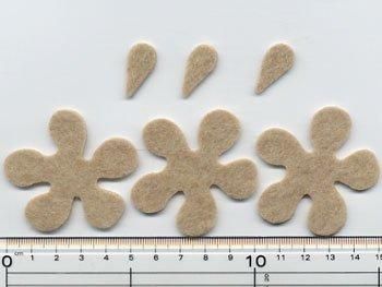 フェルトパーツ 　　ベージュ　A06【型抜き・カット済み】  厚さ約2mm 　