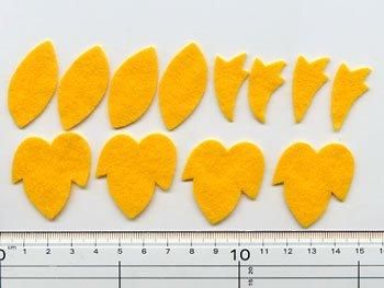 フェルトパーツ 黄色　F10【型抜き・カット済み】 厚さ約1mm 　