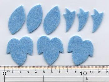 フェルトパーツ 水色　F07【型抜き・カット済み】  厚さ約2mm 　