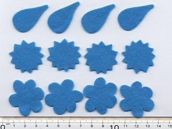 フェルトパーツ 青色　D14【型抜き・カット済み】 厚さ約1mm 　