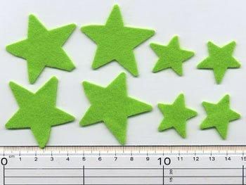 フェルトパーツ 黄緑　B15【型抜き・カット済み】 厚さ約1mm 　