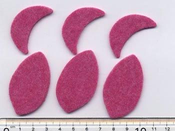 フェルトパーツ 濃ピンク　C02【型抜き・カット済み】  厚さ約2mm 　