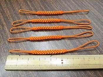 根付紐 ストラップパーツ オレンジ 約9.5cm 5本入