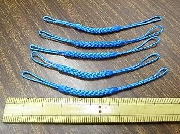 根付紐 ストラップパーツ ブルー 約9.5cm 5本入り