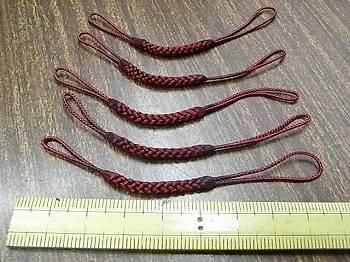 根付紐 ストラップパーツ エンジ 約9.5cm 5本入り