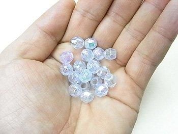 DX8mm カットビーズ col.1オーロラ水色 （ビーズ手芸に最適）