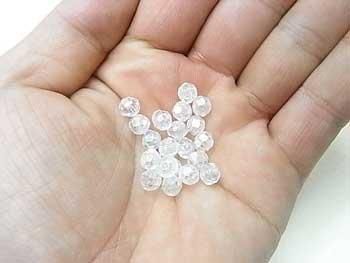 DX6mm カットビーズ　col.1オーロラ透明 （ビーズ手芸に最適）