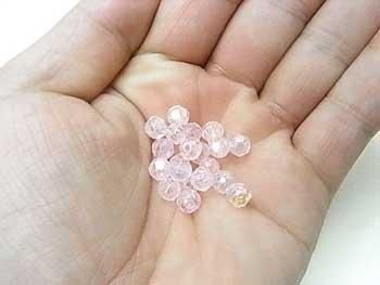 DX6mm カットビーズ　col.2オーロラ薄ピンク （ビーズ手芸に最適）
