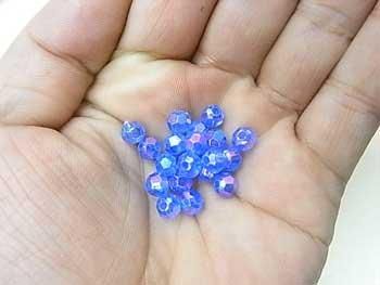 DX6mm カットビーズ　col.9オーロラ青色 （ビーズ手芸に最適）