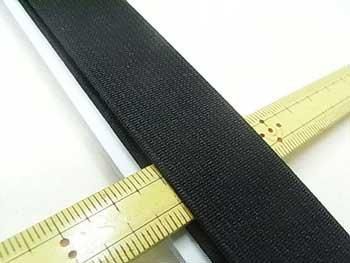 金天馬）オペロン織ゴム 黒 25mm巾x80cm巻