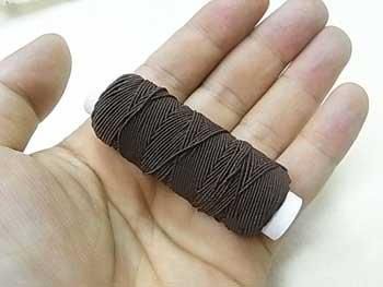 ゴムカタン糸 茶色 ゴムシャーリングやニットの伸び止めに