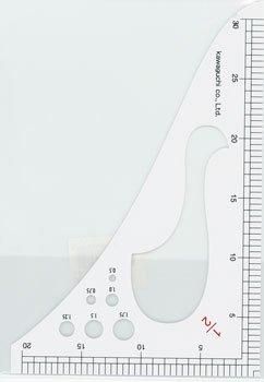 河口 洋裁用縮尺 定規 1/2・1/5　05-541