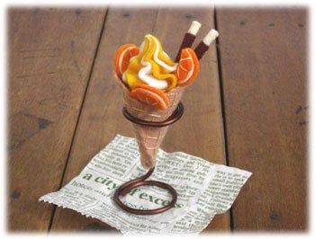 ロイヤルフェルト手芸　スイーツカフェキット　ソフトクリーム　オレンジ