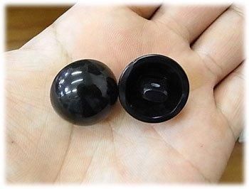目玉ボタン（目玉釦） 黒 21ミリ ぬいぐるみの目玉・鼻