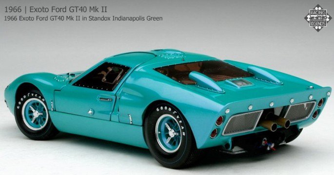 エグゾト 1/18 モデルカー 1966 フォード GT40 MK2 Standox Indianapolis Green