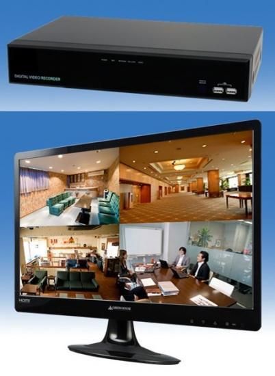 Hd Sdi対応dvrと21 5インチモニターの最安セット 4chレコーダーで4台まで入力 録画可能 防犯監視録画