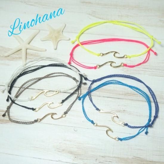 Wave コードアンクレット ゴールド Linohana
