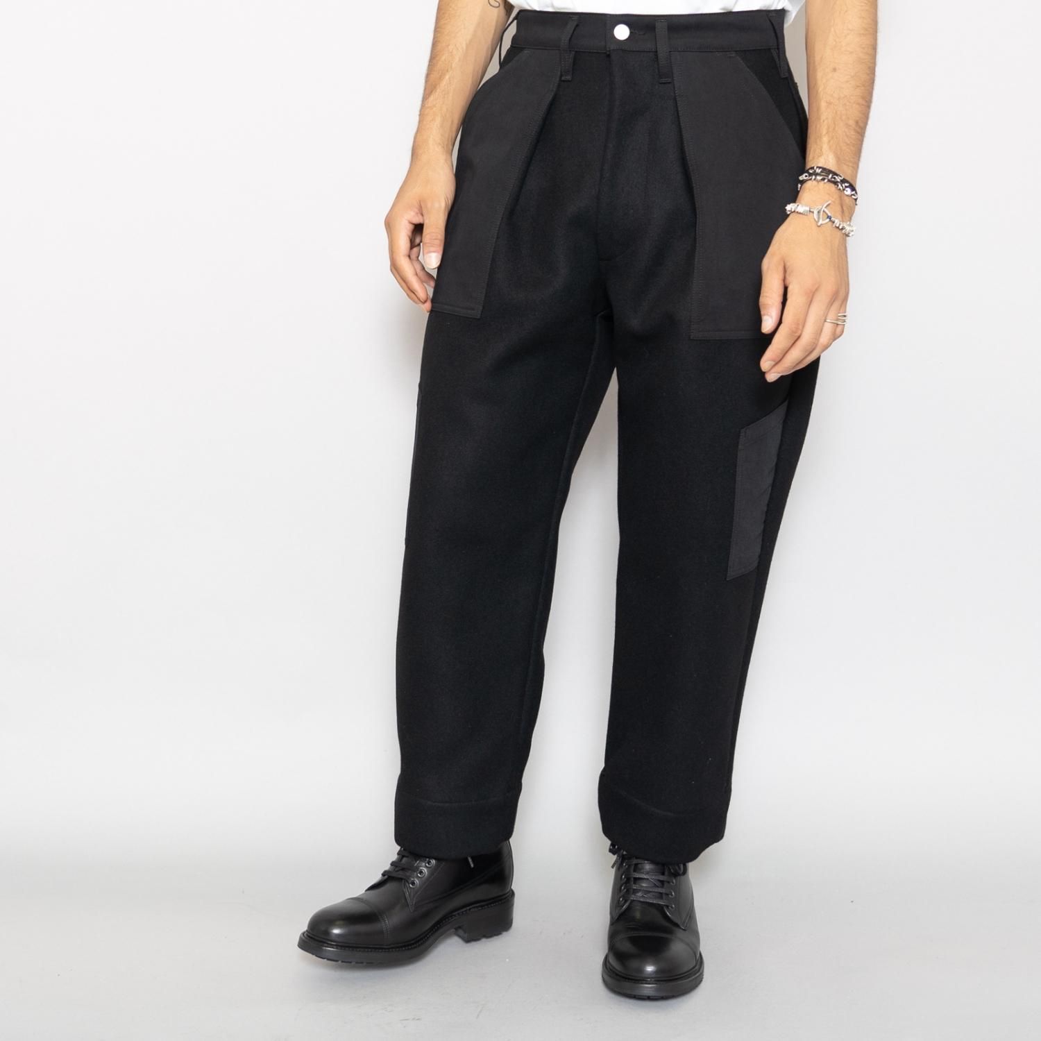 TUKI * 0135 Combat Pants Melton/Solid Twill * Black