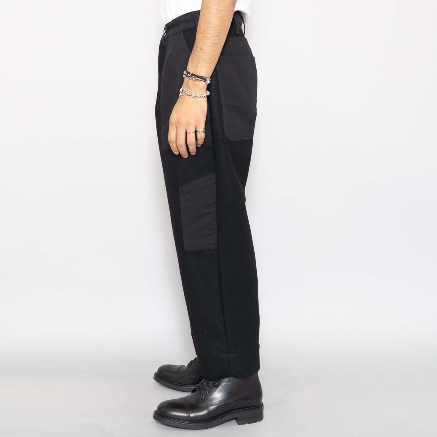 TUKI * 0135 Combat Pants Melton/Solid Twill * Black | public TUKI * 0135 Combat Pants Melton/Solid Twill * Black | public