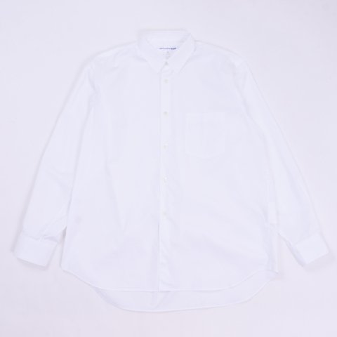 COMME des GARCONS SHIRT * Forever Wide Classic Plain Cotton Long Sleeve Shirt * White