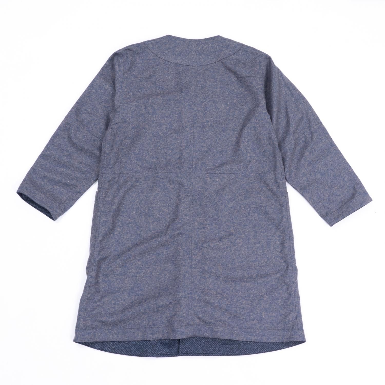 ts(s) * Reversible Seam Taping Collarless Coat * Light Navy