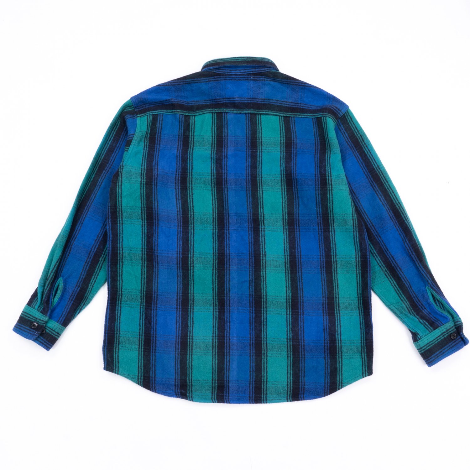 UNUSED * US2094 Heavy Cotton Flannel Check Shirt * Green/Blue