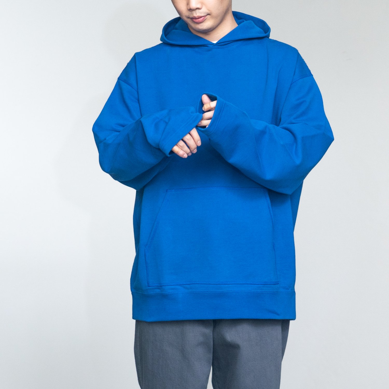 Graphpaper * Compact Terry Roll-Up Sleeve Hoodie * Blue