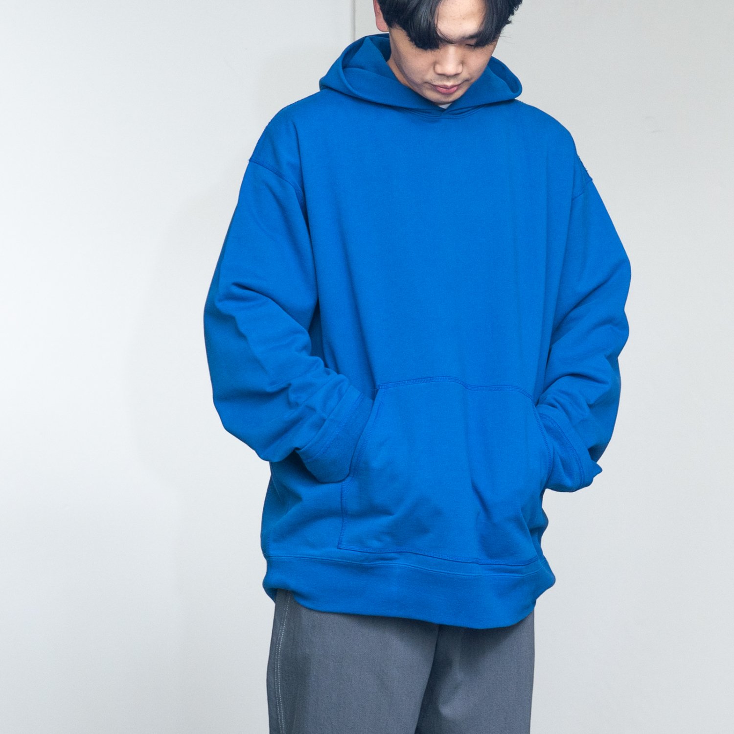 Graphpaper * Compact Terry Roll-Up Sleeve Hoodie * Blue