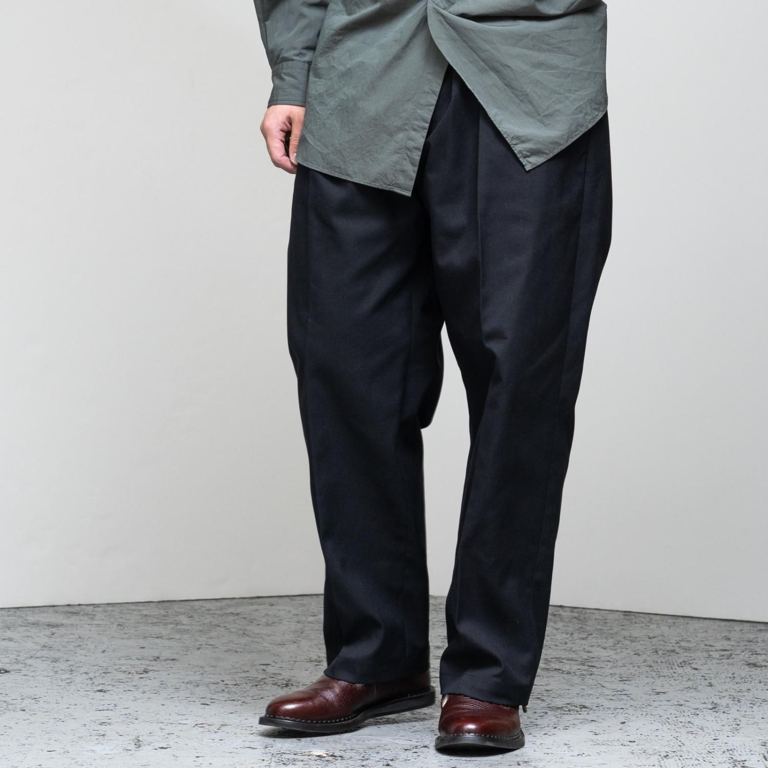 FARAH One tuck Wide Tapered Pants - デニム