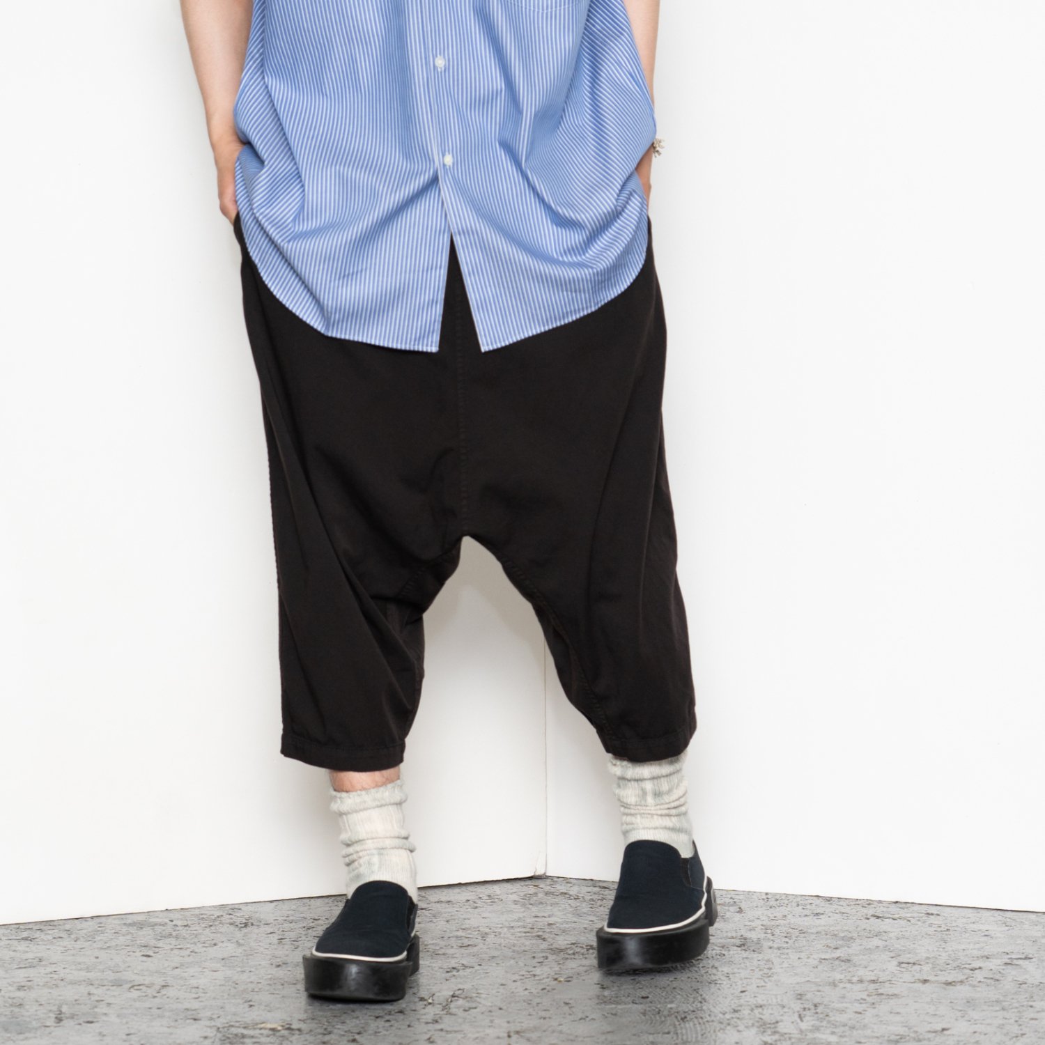 COMME des GARCONS SHIRT * 22SS Collection Overdyed Polyester/Cotton Easy Pants * Black