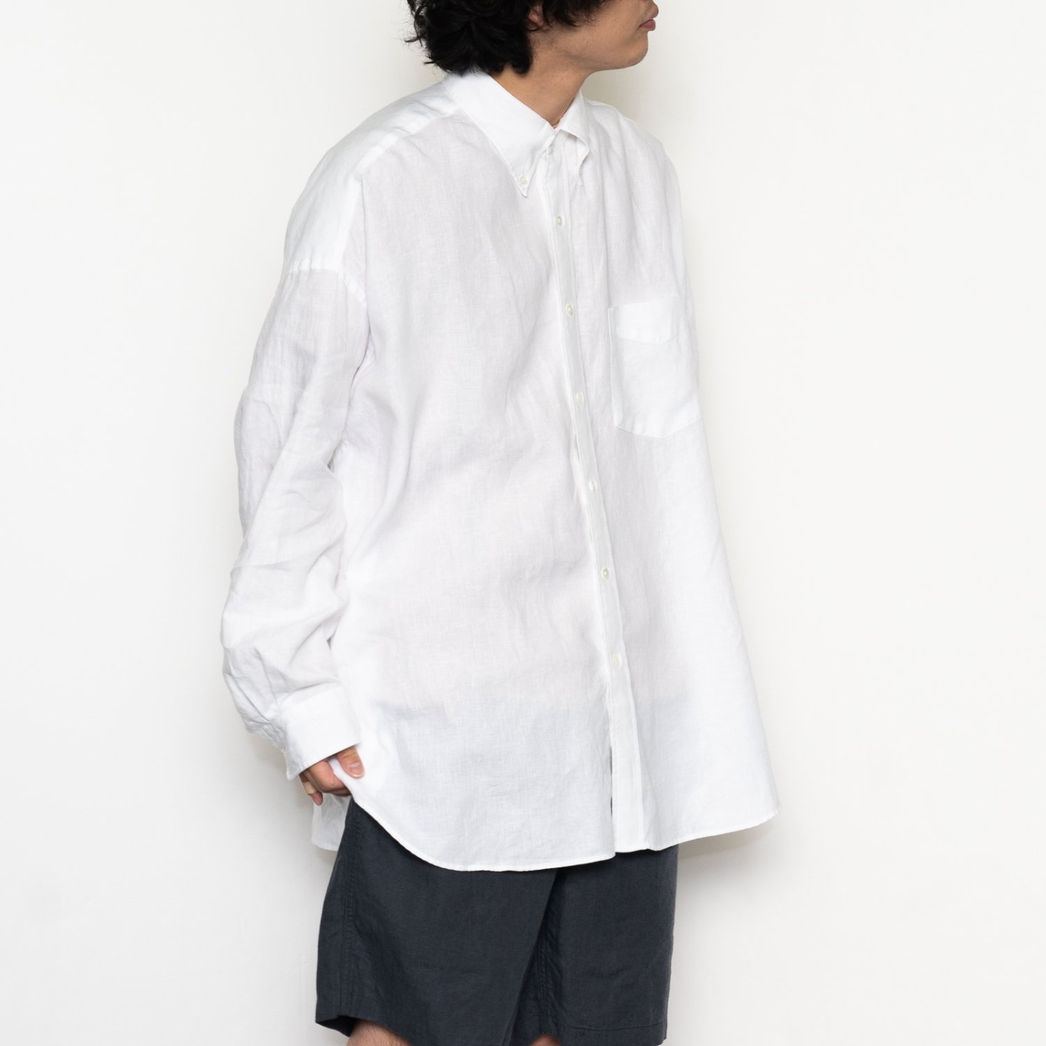 Graphpaper * Linen L/S Oversized B.D Shirt(3色展開)