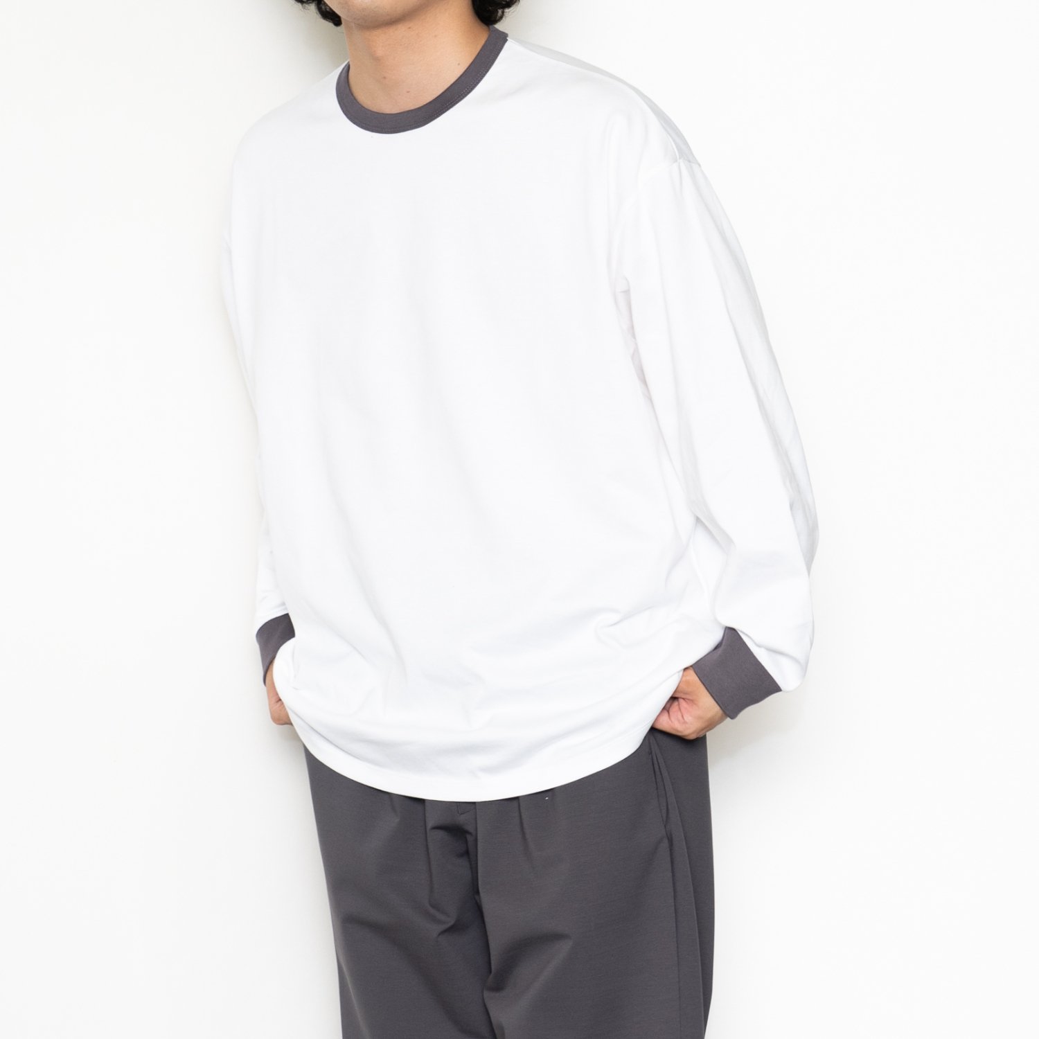 Graphpaper * Fine Cotton Ringer L/S Tee(3色展開)