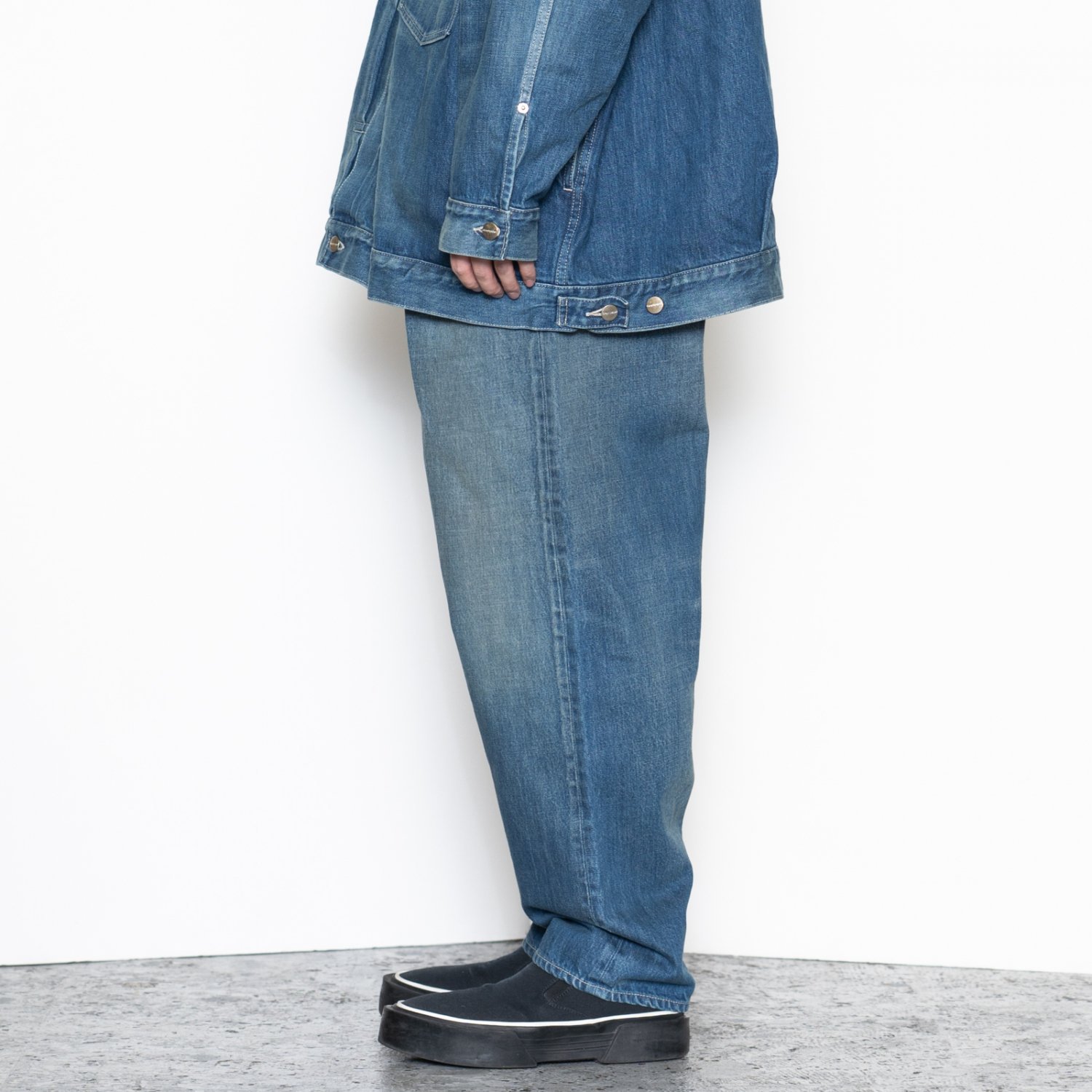 Graphpaper * Selvage Denim Two Tuck Tapered Pants * Dark Fade
