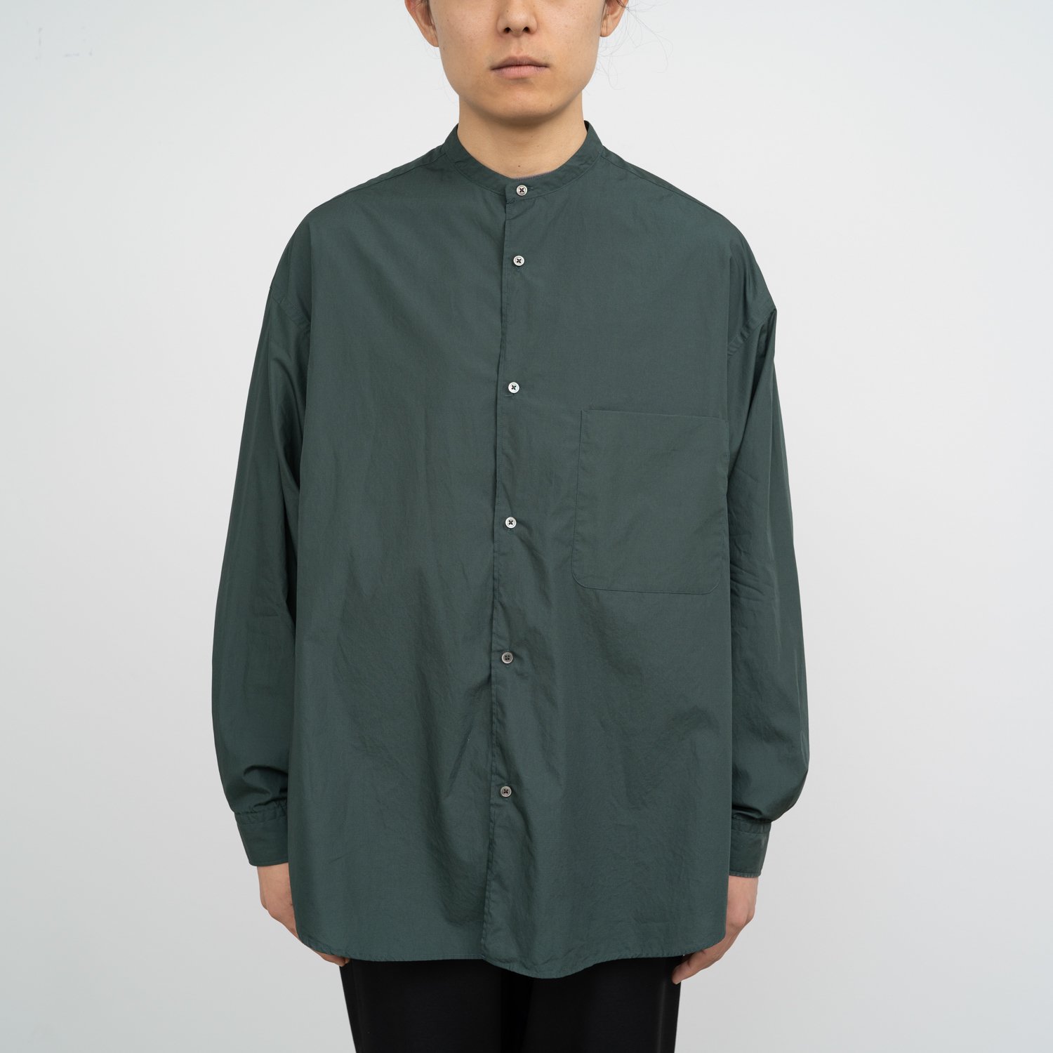 Graphpaper * 22AW Collection Broad Oversized Band Collar Shirt(3色展開)