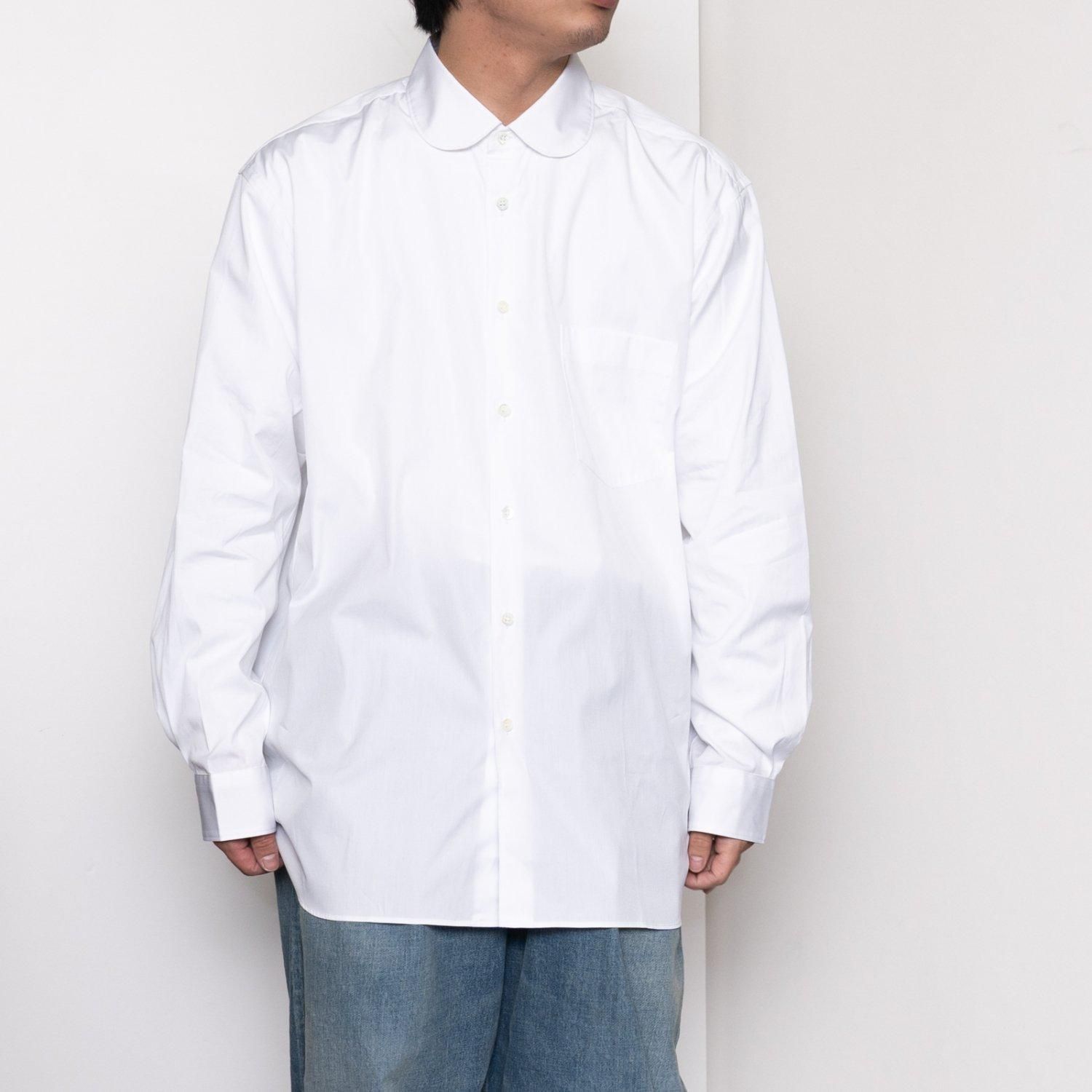 COMME des GARCONS SHIRT * Forever Wide Classic Round Collar Plain Cotton  Long Sleeve Shirt * White | public