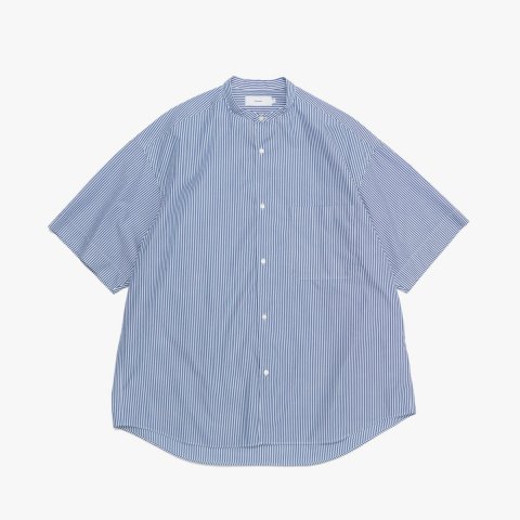 Graphpaper * Broad Stripe S/S Oversized Band Collar Shirt(2色展開)