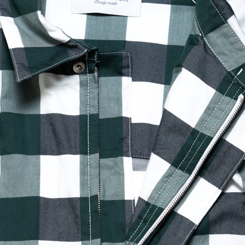 UNUSED * US2334 Gingham Checked Jacket * Green/White