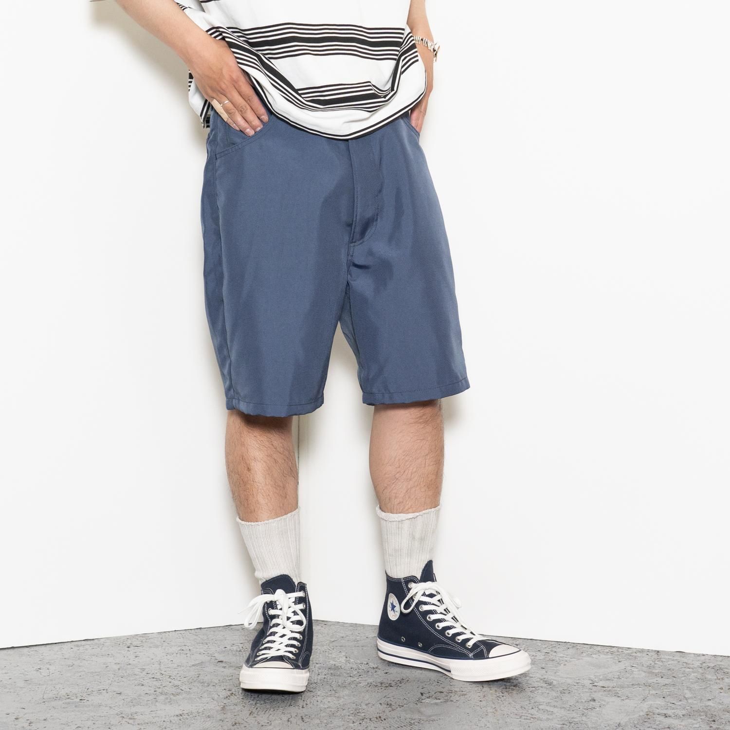 TUKI * 0164 5pocket Shorts Polyester Canvas * Blue Gray