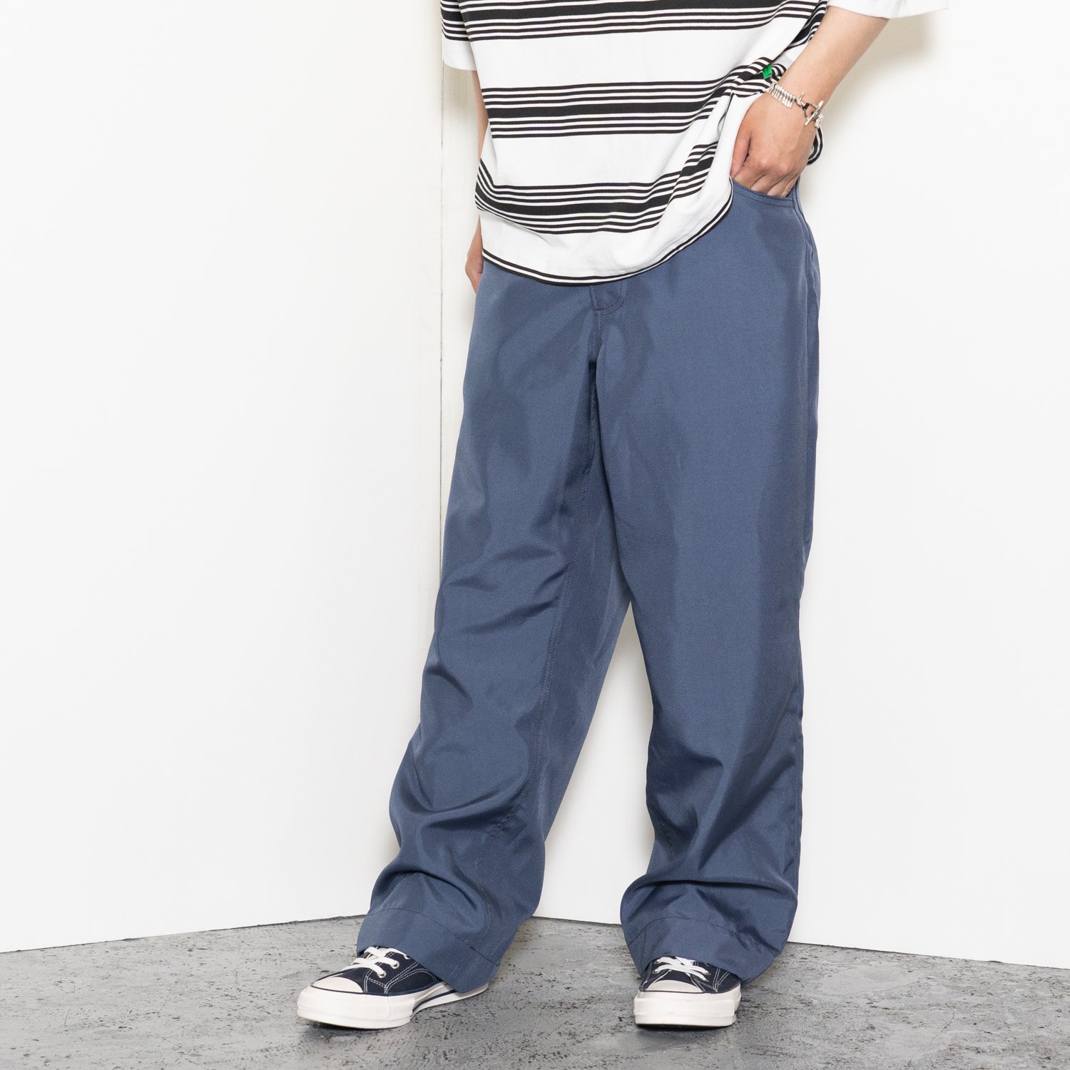 TUKI * 0163 5pocket Pants Polyester Canvas * Blue Gray