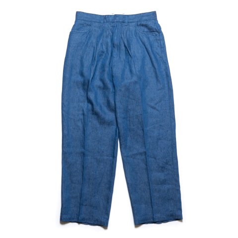 FARAH * M4009 Two-Tuck Wide Tapered Pants Linen Denim(2色展開)