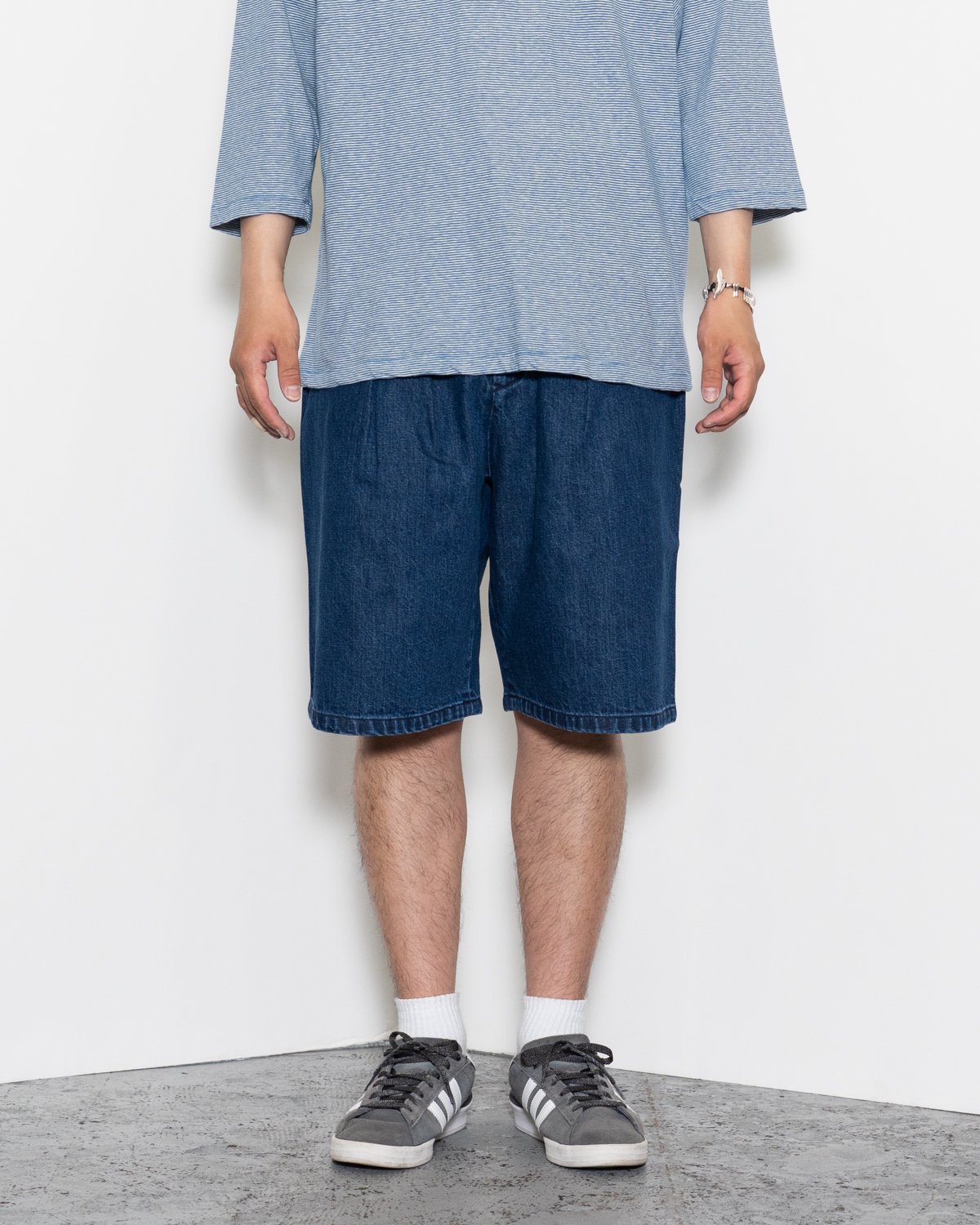 FARAH * M4025 Two-Tuck Wide Shorts Denim(3Ÿ)