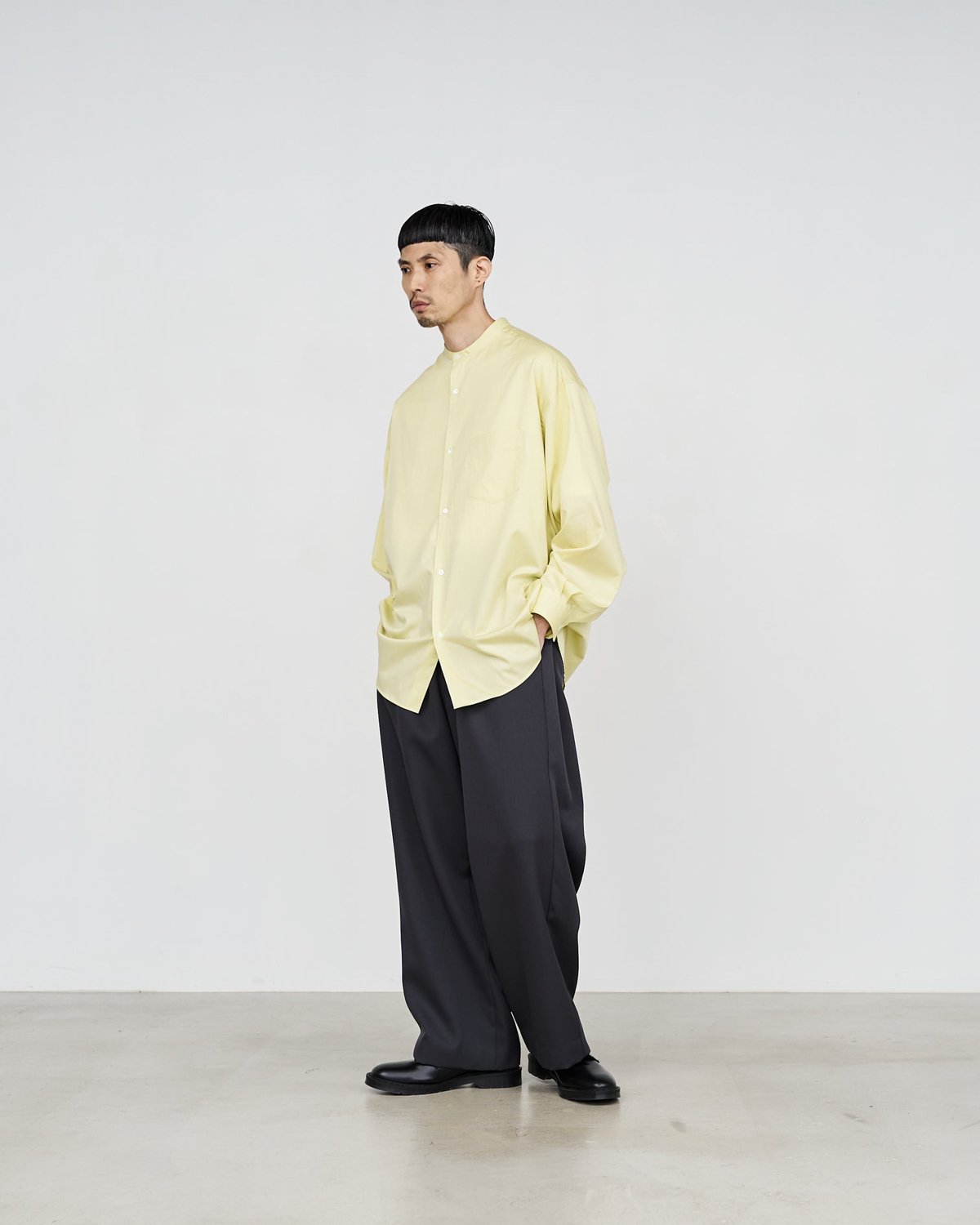 Graphpaper * Silicon Poplin Oversized Band Collar Shirt(3Ÿ)