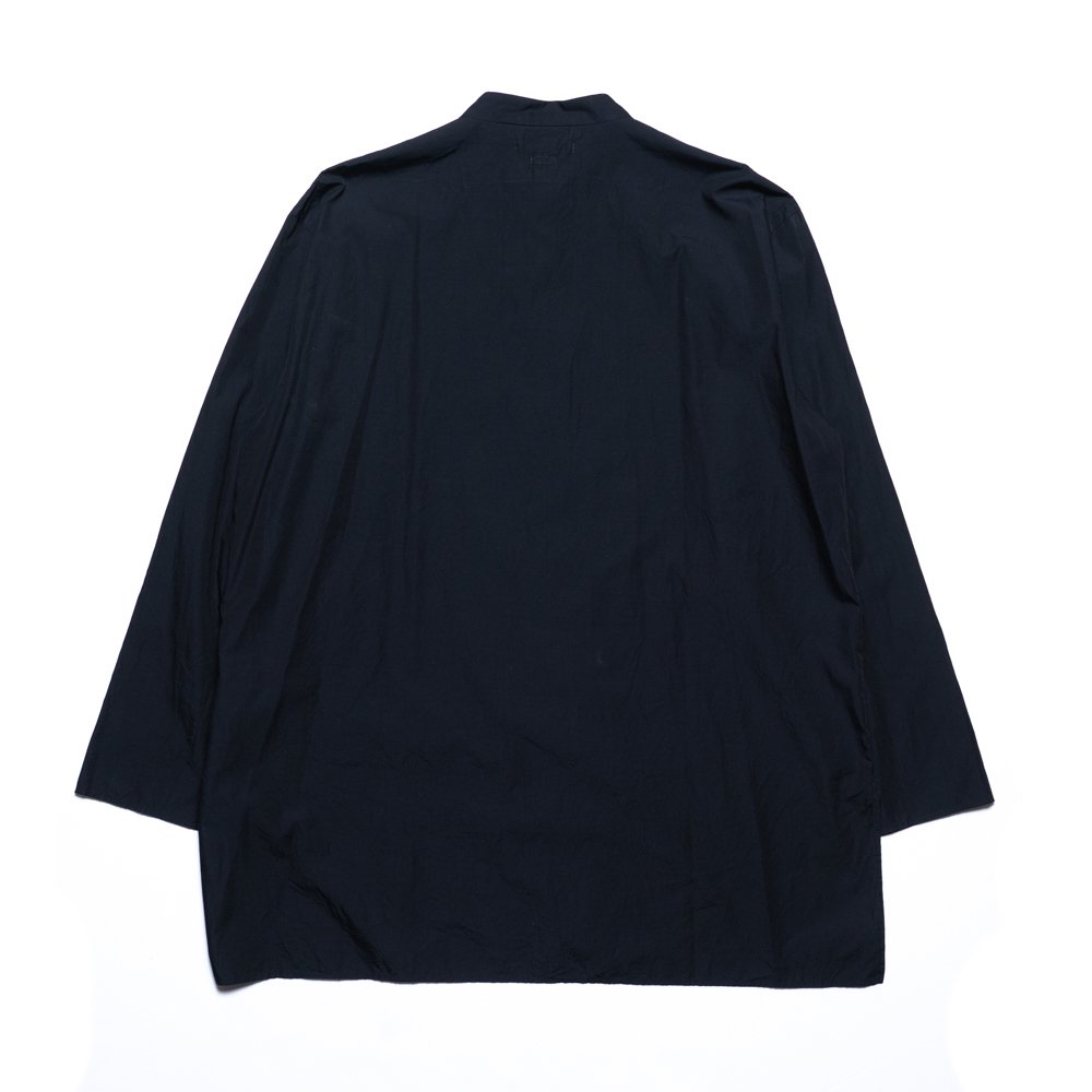 blurhms * Chambray Stand Collar Cuffless Shirt (2色展開) | public