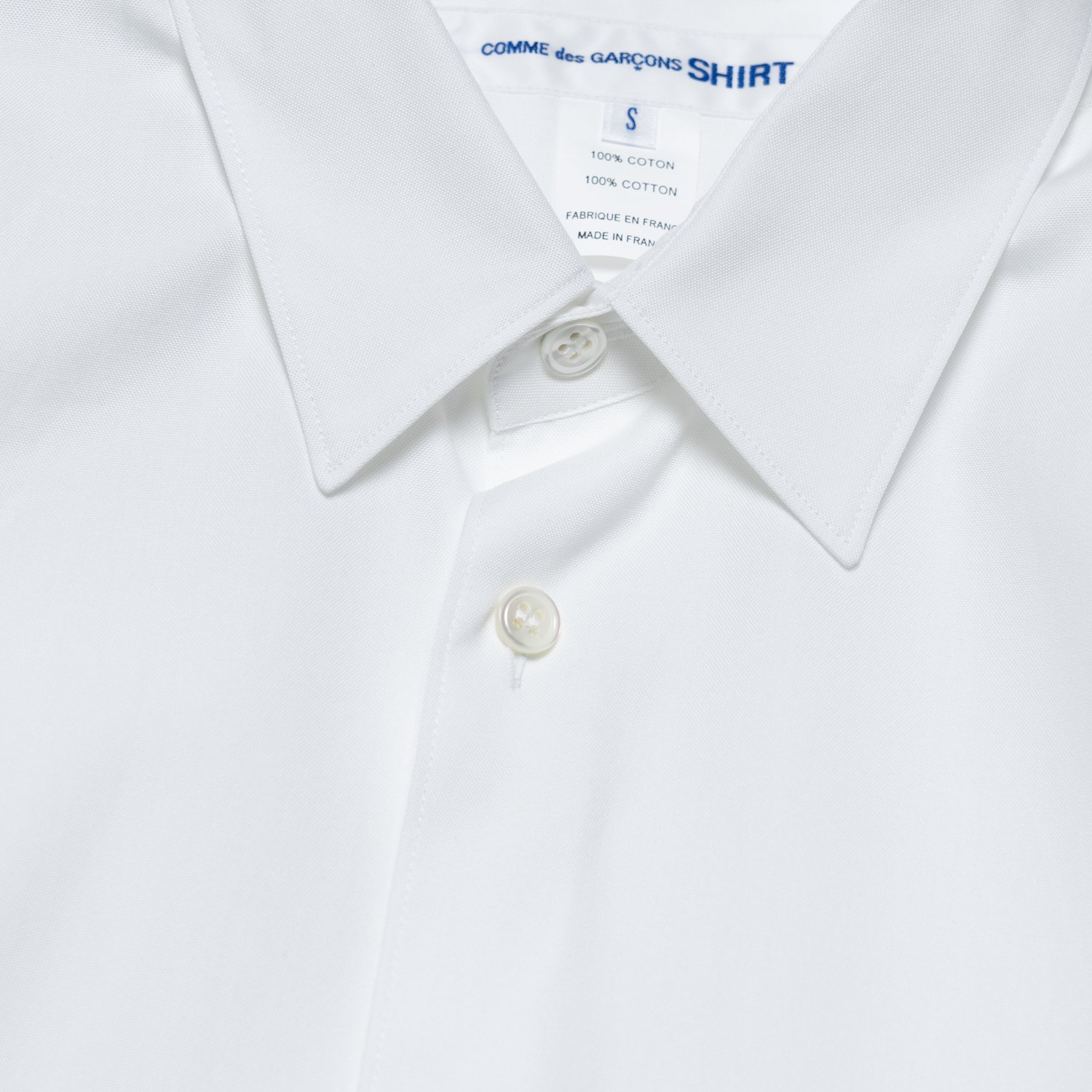COMME des GARCONS SHIRT * Forever Wide Classic Plain Cotton Long Sleeve Shirt * White