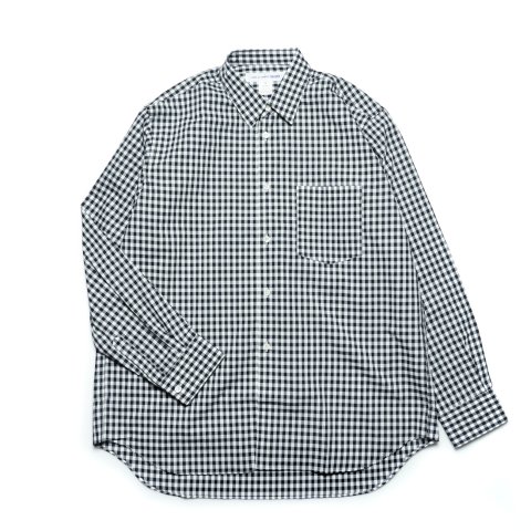 COMME des GARCONS SHIRT * Forever Wide Classic Gingham Check Long Sleeve Shirt * Black